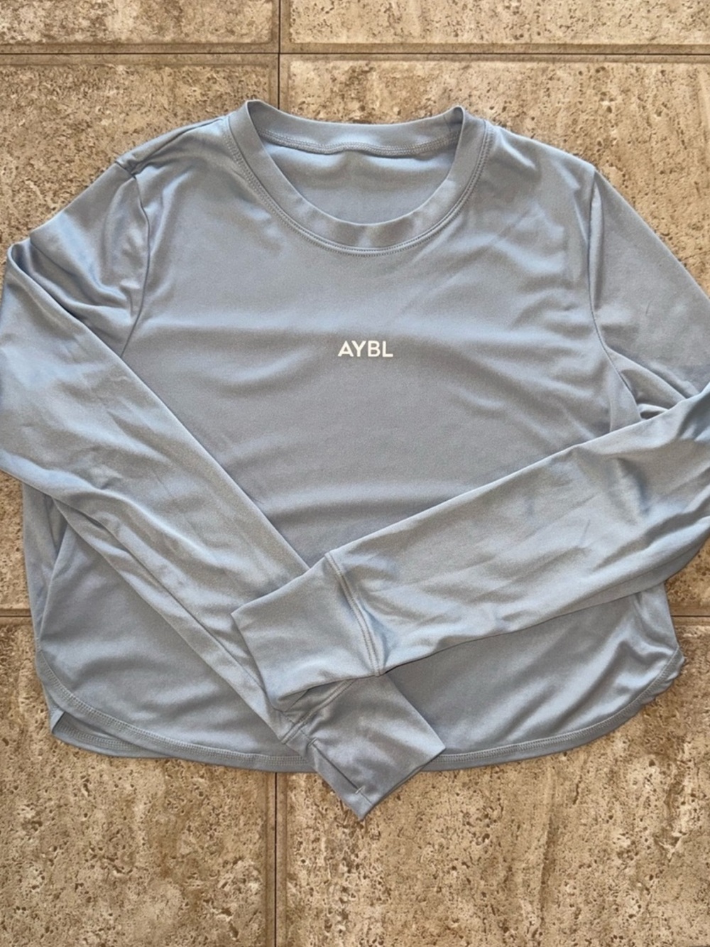 AYBL Light Blue Cropped Long-Sleeve Shirt